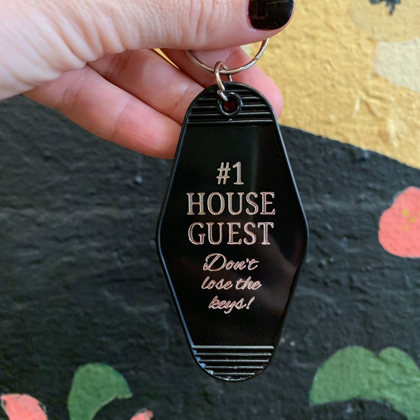 #1 House Guest Don't Lose the Keys Motel Style Keychain