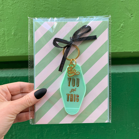 You Got This Motel Style Keychain with Greeting Card