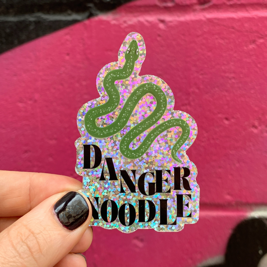 Danger Noodle Glitter Snake Sticker | Vinyl Die Cut Sticker