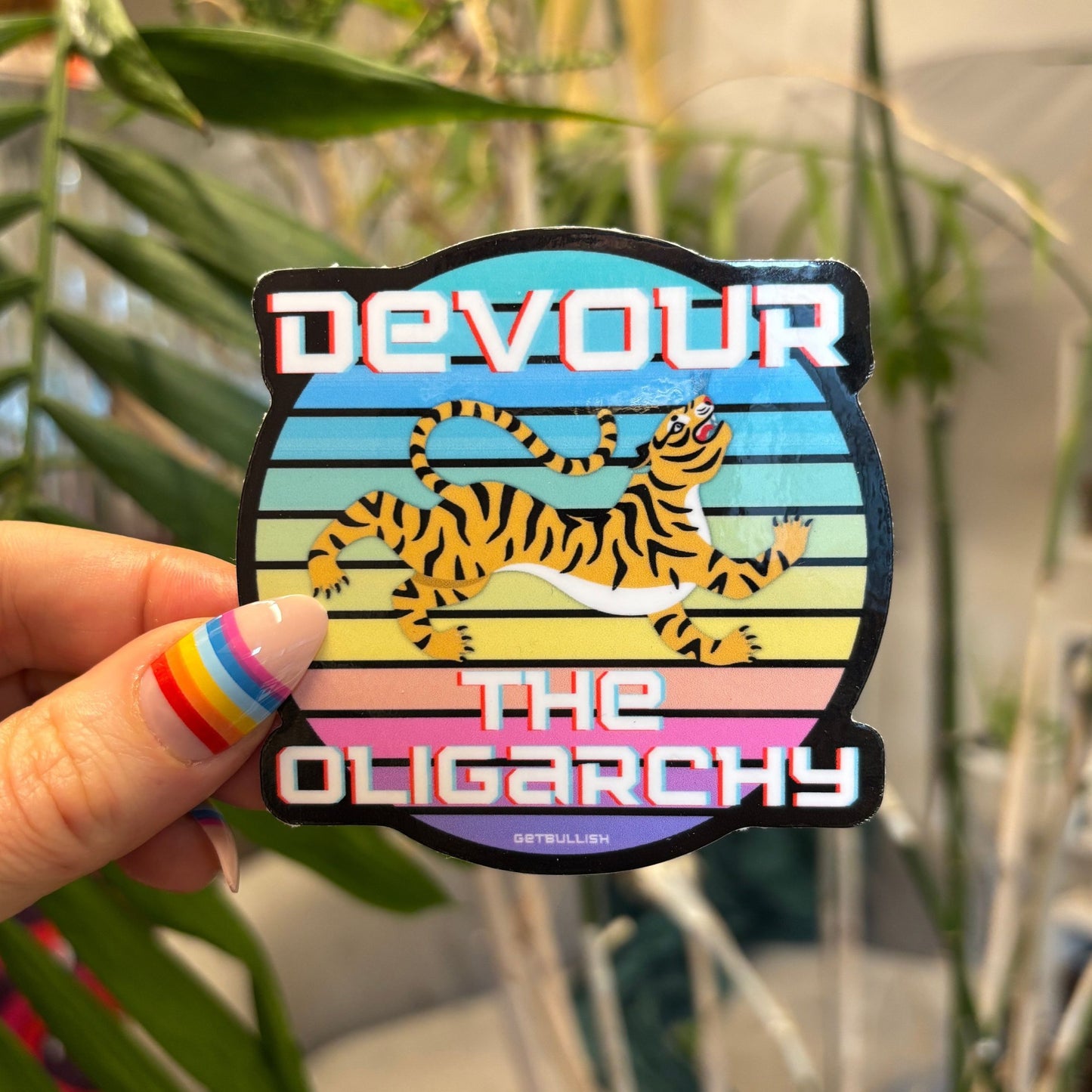 Devour The Oligarchy Sticker | Vinyl Die Cut Decal