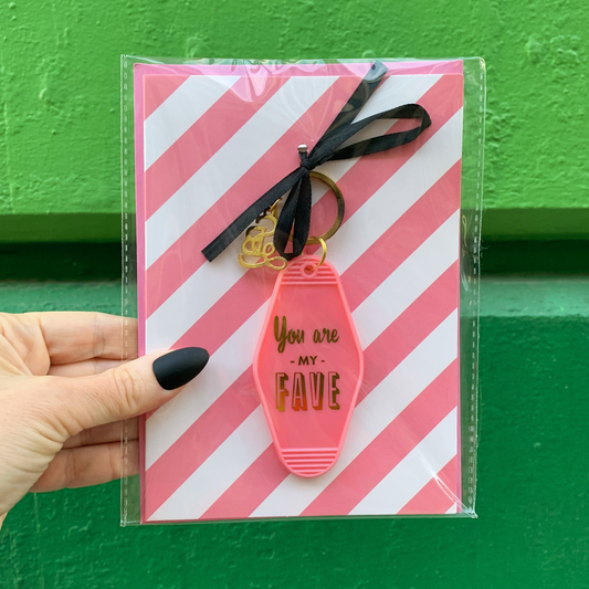 You Are My Fave Motel Style Keychain Card with Gift