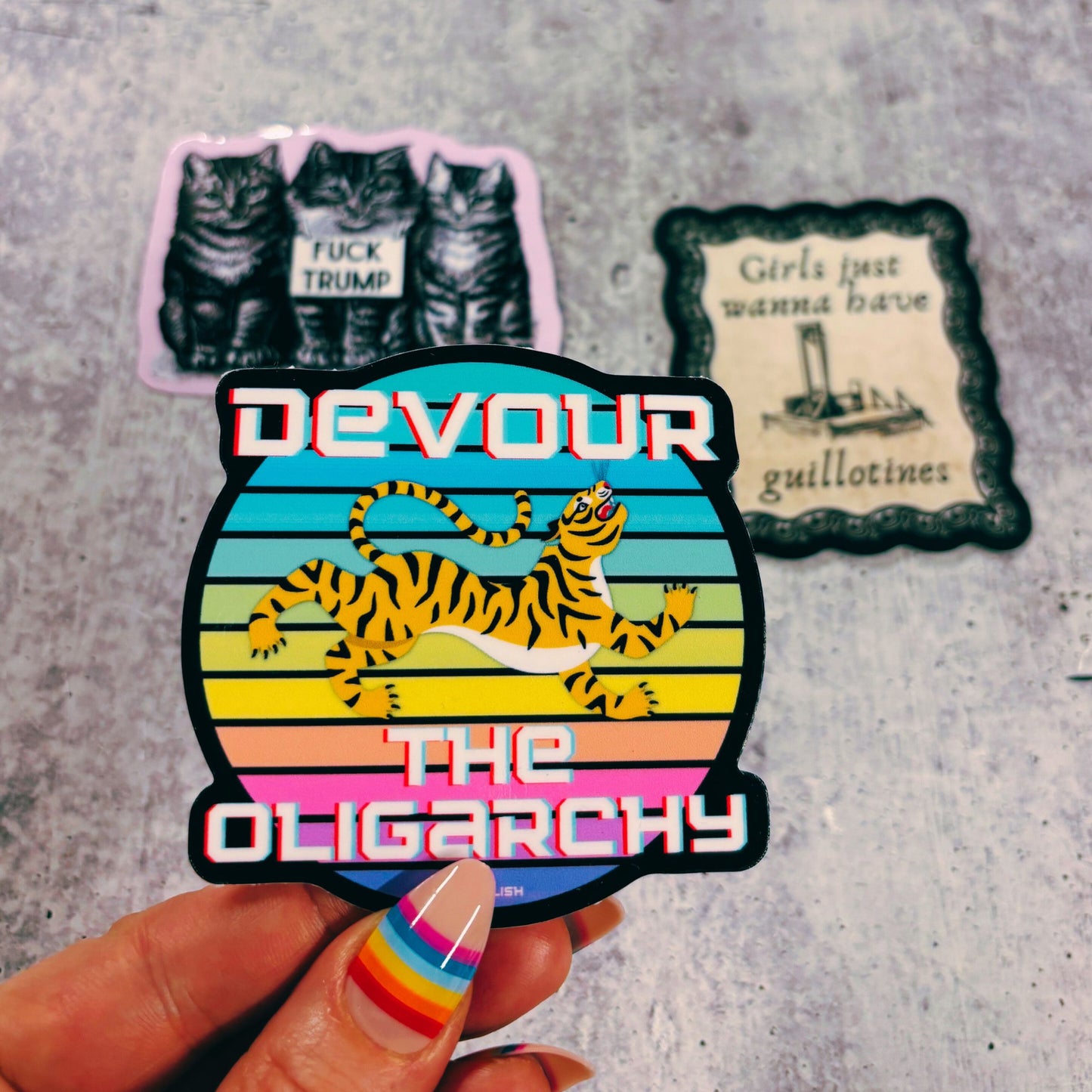 Devour The Oligarchy Sticker | Vinyl Die Cut Decal