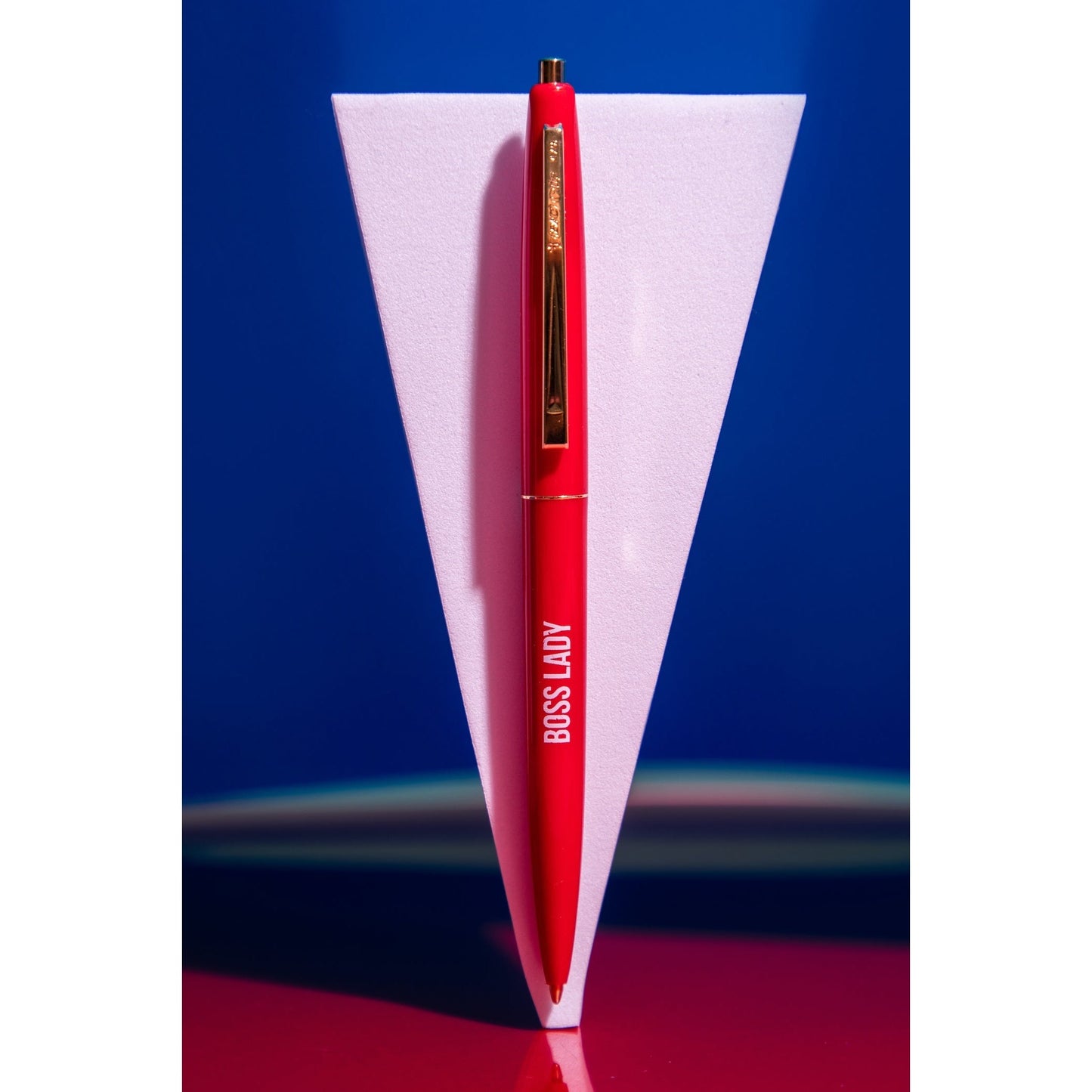 Boss Lady Pen in Cherry Red with Gold Accents