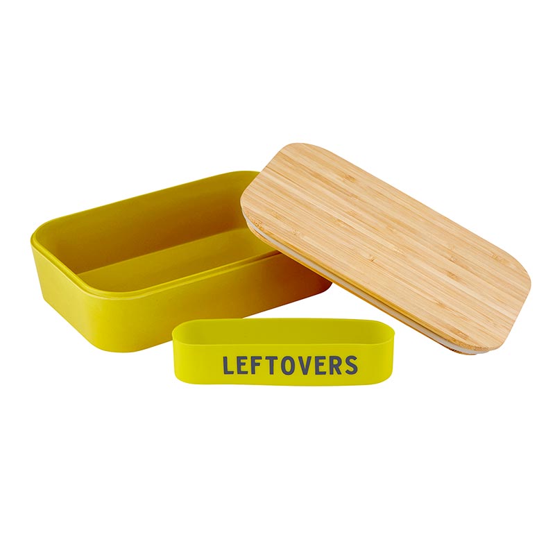 Leftovers Bamboo Lunch Box in Vivid Yellow | Eco-Friendly and Sustainable | 7.5" x 5" x 2"